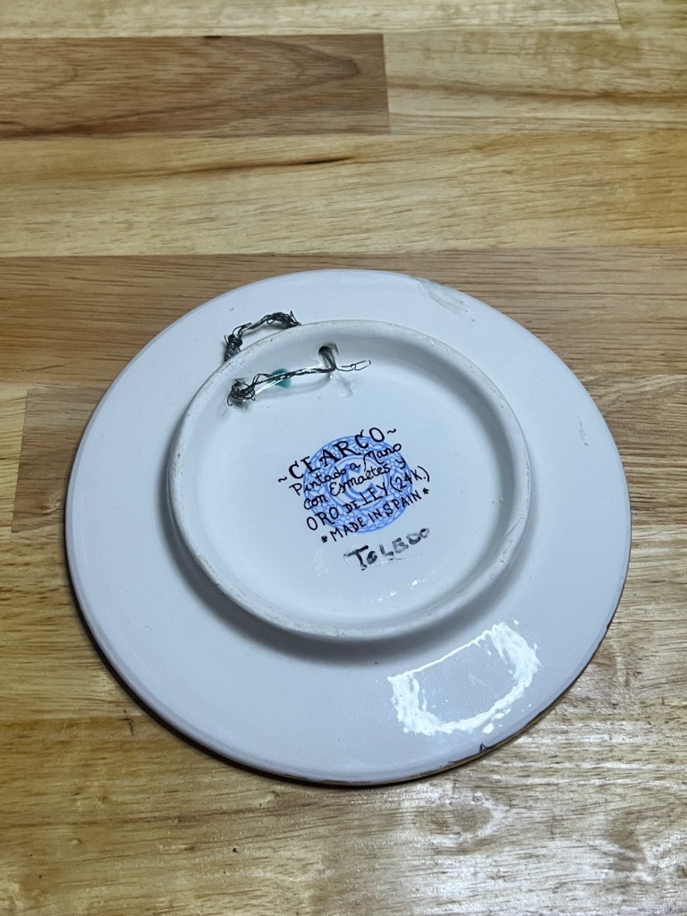 Cearco Spanish Decorative Wall Plate Hand Painted Enamels 24K Gold Foil Rim - Picture 6 of 11